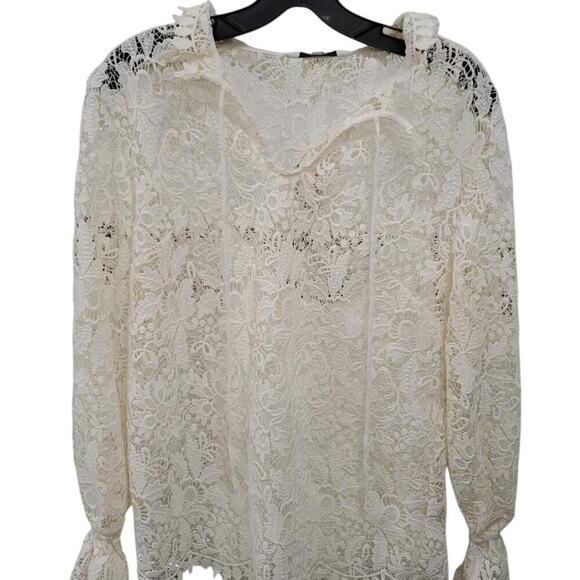 & Other Stories Relaxed Scalloped Ruffle Lace Blouse $128 - 6 - Picture 2 of 5